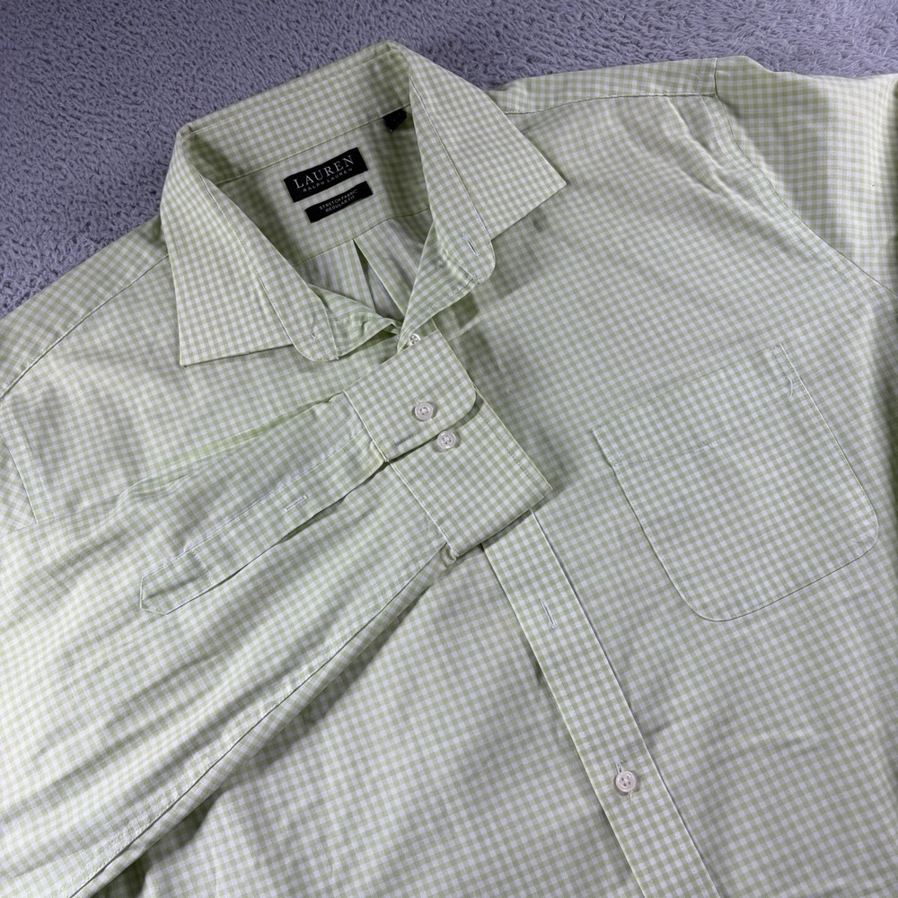 Ralph Lauren Shirt Mens 2XL Green Gingham Check Pattern Spring Long Sleeve
